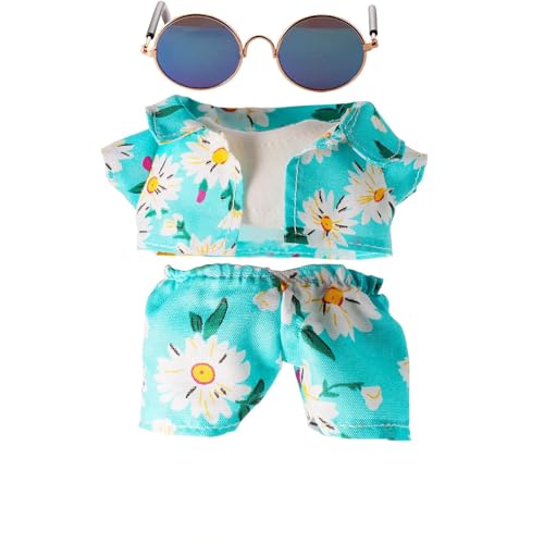 Puppenbett Holz Puppenkleidungsset, modische Outfits für das 17 cm große , süßes Tier-Cosplay-Kostüm mit exquisiten Accessoires der Collector Series, keine Puppe Puppenbett Mit (Sky Blue, 17cm) von Generisch