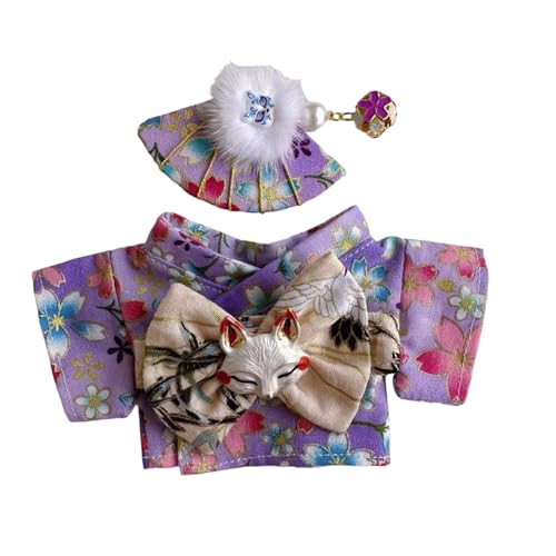 Puppenbett Kleidung für Puppen, Bunte Kimono-Kleidungssets, geeignet für 17 cm Puppenkleidungszubehör (Kleidung ohne Puppe), Kleidungsoutfit, stilvolle Mode für Puppenkleidung 43 cm (C, 10x15x1 cm) von Generisch