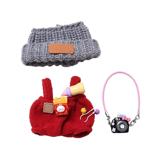 Puppenbett Kleidung für Puppen (Keine Puppe) Handgemachte Kleidung für Puppen Outfits für 17cm Sammlerstücke Stilvolle für den Urlaub Puppenzubehör Baby (Red, 10cm) von Generisch