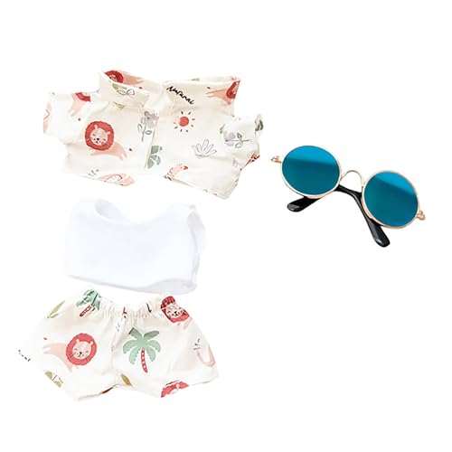 Puppenbett Mit Schrank Puppenkleidungsset, modische Outfits für das 17 cm große , süßes Tier-Cosplay-Kostüm mit exquisiten Accessoires der Collector Series, keine Puppe Puppenbett Holz (Beige, 17cm) von Generisch