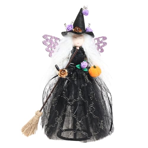 Puppenbettwäsche Halloween--Hexenpuppe | Halloween-Dekoration, Hexenpuppe, Baumspitze, Hängedekoration | Hexendekoration, Heimdekoration | Halloween-Baumspitze | Für Puppenhaus Zubehör (Purple, A) von Generisch