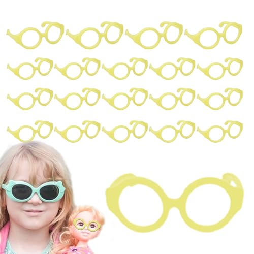 Puppenbrille - 20 Prozent lenslose Puppen -Brillen | Kleine Brille | Lenslose Puppen verkleiden Brillen | Dolls Eyeewear für Spielzeugzubehör Miniaturhandwerkskollektionen und Dekoration geeignet von Generisch
