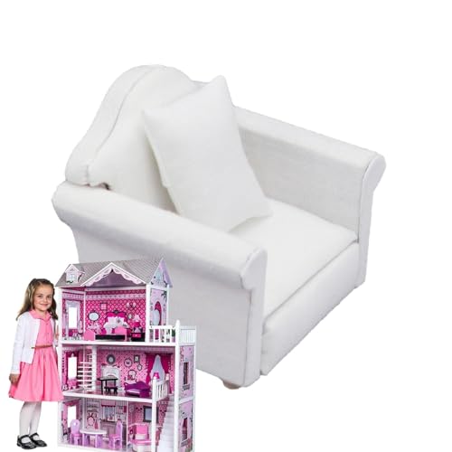 Puppencouch, Puppenhauscouch - Miniaturmöbel im Maßstab 1:12 | Puppenhaus Spielzeug Sofa Möbel Spielzeug Puppenhaus Zubehör Rollenspiel Spielzeug für Mädchen Puppencouch, Puppenhauscouch - Miniaturmöbel im Maßstab 1:12 | Puppenhaus Spielzeug Sofa Möbel Spielzeug Puppenhaus Zubehör Rollenspiel Spielzeug für Mädchen von Generisch