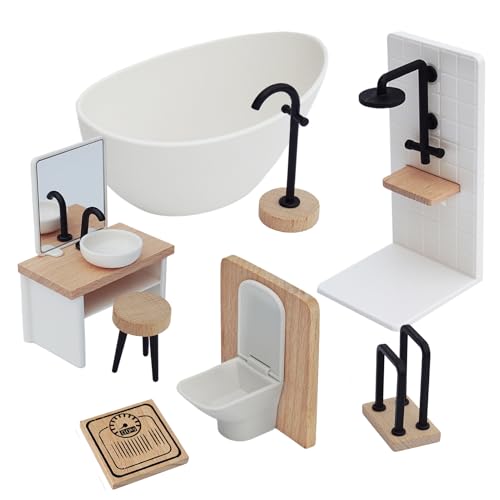 Puppenhaus Badezimmer Zubehör - Duschraum Modell 1 12 Maßstab | Nachbildung Möbel Rollenspiel Zubehör für Mädchen Puppenstubenzubehör Miniaturdekoration Puppenhaus Badezimmer Zubehör - Duschraum Modell 1 12 Maßstab | Nachbildung Möbel Rollenspiel Zubehör für Mädchen Puppenstubenzubehör Miniaturdekoration von Generisch