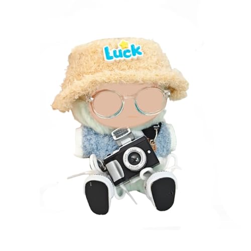 Puppenhaus Beleuchtung 17 cm Puppenkleidung (ohne Puppe) Puppenkleidung Zubehör mit Hut + Kopfbedeckung + Kleid Puppenkleidungsset passend für Puppen modische Accessoires für (White, 17cm) von Generisch