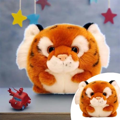 Puppenhaus Beleuchtung Weiche Tigerpuppe, Stofftier, süßes gelbes Tiger-Plüschtier, Umarmungskissen für Kinder Erwachsene Puppenhaus Zubehör Möbel (Orange, 16cm) von Generisch