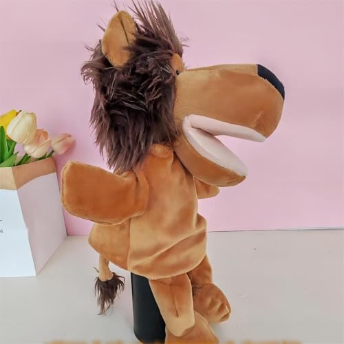 Puppenhaus Holz Nilpferd-Puppenspielzeug für Kinder. Interaktive Handpuppe zum Geschichtenerzählen für Vorschulaufführungen. Beweglicher Mund für Eltern-Kind-Spiele. Perfekt für den (A, 35cm) von Generisch