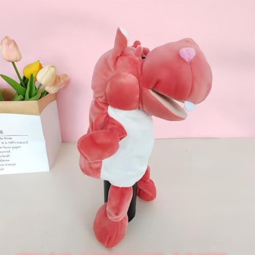 Puppenhaus Holz Nilpferd-Puppenspielzeug für Kinder. Interaktive Handpuppe zum Geschichtenerzählen für Vorschulaufführungen. Beweglicher Mund für Eltern-Kind-Spiele. Perfekt für den (B, 35cm) von Generisch