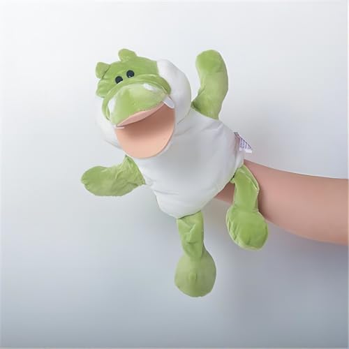 Puppenhaus Holz Nilpferd-Puppenspielzeug für Kinder. Interaktive Handpuppe zum Geschichtenerzählen für Vorschulaufführungen. Beweglicher Mund für Eltern-Kind-Spiele. Perfekt für den (F, 35cm) von Generisch