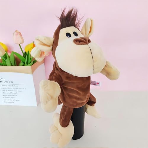 Puppenhaus Holz Nilpferd-Puppenspielzeug für Kinder. Interaktive Handpuppe zum Geschichtenerzählen für Vorschulaufführungen. Beweglicher Mund für Eltern-Kind-Spiele. Perfekt für den (I, 35cm) von Generisch