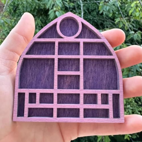 Puppenhaus Regal, Mehrfarbiges Miniatur-Schmuckstück mit Sorten Gitte, Mond-und Pilz-Thema und kleine Fächer für Tiny Decor und Sammlerstücke von Generisch