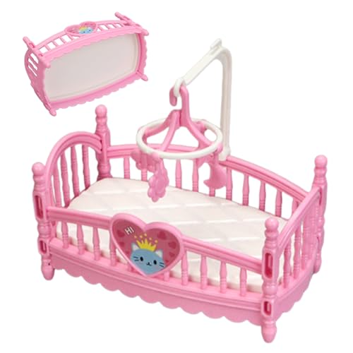 Puppenhaus Schlafzimmermöbel - Puppenwiege Babybett - Cartoonartige Spielaccessoires Für Kinderzimmer Deko Familien Spielzimmer Fotografie Puppenhaus Schlafzimmermöbel - Puppenwiege Babybett - Cartoonartige Spielaccessoires Für Kinderzimmer Deko Familien Spielzimmer Fotografie von Generisch