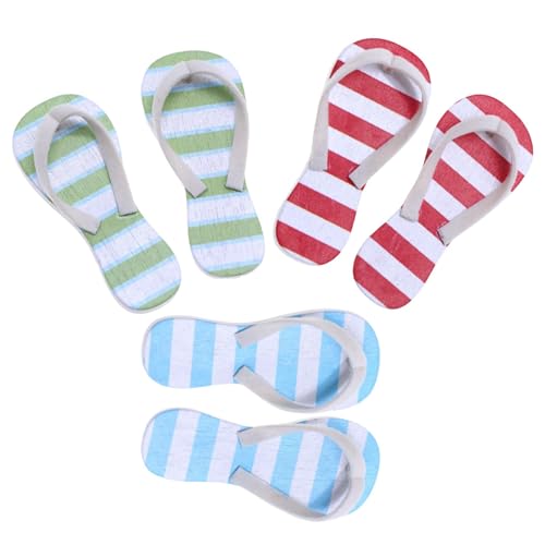 Puppenhaus Slipper Flops,Miniatur Slipper, Sommersandalen in Minigröße, Fotografie-Requisiten, Puppenzubehör, 3 Paar Slipper-Modelle für Szenendekoration, Heimdekoration Puppenhaus Slipper Flops,Miniatur Slipper, Sommersandalen in Minigröße, Fotografie-Requisiten, Puppenzubehör, 3 Paar Slipper-Modelle für Szenendekoration, Heimdekoration von Generisch