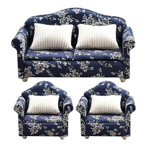 Puppenhaus-Sofa - Puppenhaus-Couch, Miniatur-Puppenhaus | Sessel mit Kissen, Wohnzimmermöbel im Maßstab 1:12 - Puppenhaus-Möbelzubehör Puppenhaus-Sofa - Puppenhaus-Couch, Miniatur-Puppenhaus | Sessel mit Kissen, Wohnzimmermöbel im Maßstab 1:12 - Puppenhaus-Möbelzubehör von Generisch