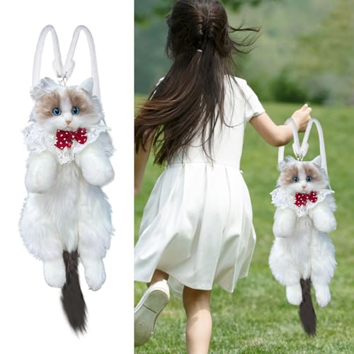 Puppenhaus Zubehör 1/12 Realistischer Ragdoll-Katzen-Rucksack für Damen, Geldbörse, niedlich geformte handgefertigte Tasche, luxuriöser und süßer Tierrucksack Puppenkleidung 43 cm Junge (B, One Size) Puppenhaus Zubehör 1/12 Realistischer Ragdoll-Katzen-Rucksack für Damen, Geldbörse, niedlich geformte handgefertigte Tasche, luxuriöser und süßer Tierrucksack Puppenkleidung 43 cm Junge (B, One Size) von Generisch