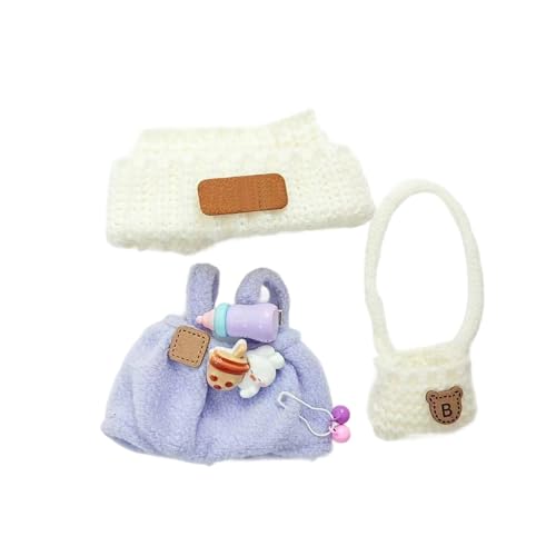 Puppenhaus Zubehör Möbel Kleidung für Puppen (Keine Puppe) Handgemachte Kleidung für Puppen Outfits für 17cm Sammlerstücke Stilvolle Mode für den Urlaub Puppenkleidung 43 cm Mädchen (Purple, 10cm) von Generisch