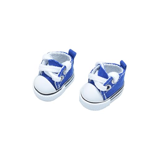 Puppenhaus Zubehör Möbel Süße Puppenschuhe für Puppen 2025 -Schuhe für Puppen 17 cm Kleidungszubehör -Fingerschuhe für Puppenzubehör Anziehsachen Einzigartiger Stil Puppenbett 43 Cm (Blue, 3.5x2cm) von Generisch