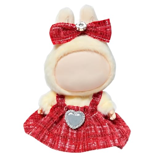 Puppenkleider-Set, 17 cm, hochwertiges rotes Kleid mit passendem Zubehör, Ersatzoutfit für 17 cm große Puppen (keine Puppe enthalten) von Generisch