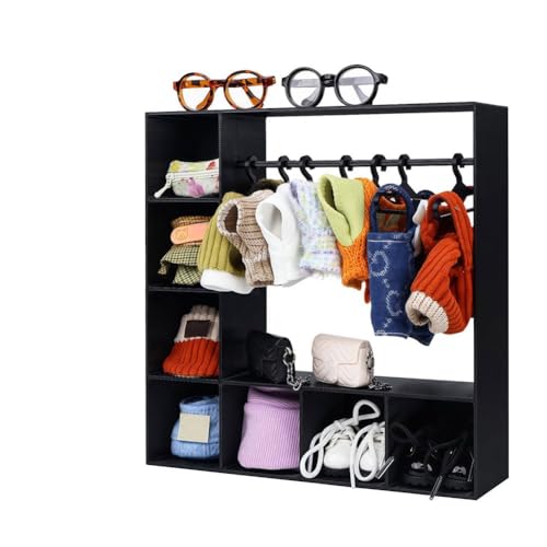 Puppenkleiderschrank groß plus 10 Kleiderbügel, Puppenzubehör Displaybox, Stoffaufbewahrung für Figuren, tragbare Aufbewahrung für Modepuppenkleidung, Geschenk für Kinder Puppenkleiderschrank groß plus 10 Kleiderbügel, Puppenzubehör Displaybox, Stoffaufbewahrung für Figuren, tragbare Aufbewahrung für Modepuppenkleidung, Geschenk für Kinder von Generisch