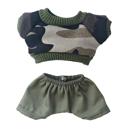 Puppenkleidung, Süße Camouflage Außen Puppenoutfits für 17cm Spielzeuge Hose Weste Oberteil Spielzeugzubehör zum Ausstellen Dekorieren (B, A) von Generisch