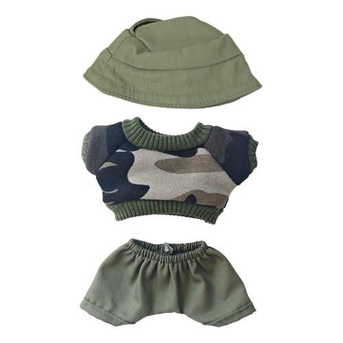 Puppenkleidung, Süße Camouflage Außen Puppenoutfits für 17cm Spielzeuge Hose Weste Oberteil Spielzeugzubehör zum Ausstellen Dekorieren (G, A) von Generisch