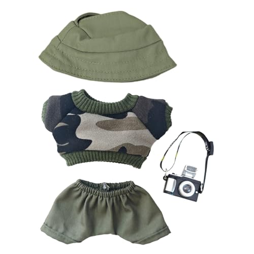 Puppenkleidung, Süße Camouflage Außen Puppenoutfits für 17cm Spielzeuge Hose Weste Oberteil Spielzeugzubehör zum Ausstellen Dekorieren (I, A) von Generisch