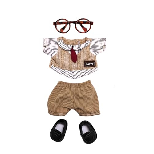 Puppenkleidung 43 Cm Set Puppenkleidungs-Ersatz-Outfit-Set im britischen Stil, modisches Stoffkostüm für Kinder ab 3 Jahren Sammler, perfekt zum Anziehen Spielen für 15-17 cm Puppenhaus (A, 10cm) von Generisch