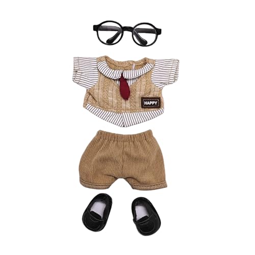 Puppenkleidung 43 Cm Set Puppenkleidungs-Ersatz-Outfit-Set im britischen Stil, modisches Stoffkostüm für Kinder ab 3 Jahren Sammler, perfekt zum Anziehen Spielen für 15-17 cm Puppenhaus (B, 10cm) von Generisch