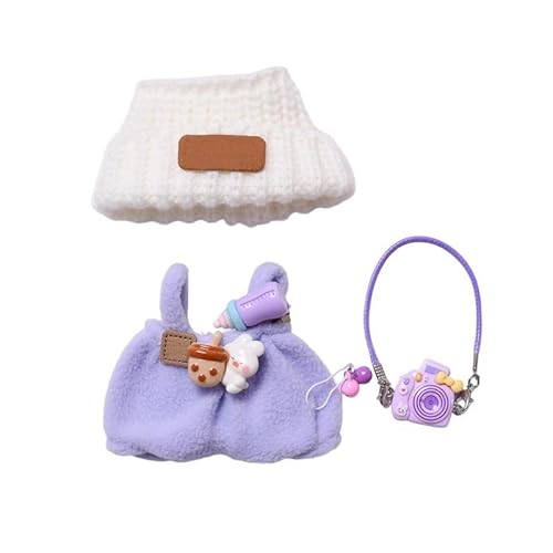 Puppenkleidung 43 cm Kleidung für Puppen (Keine Puppe) Handgemachte Kleidung für Puppen Outfits für 17cm Sammlerstücke Stilvolle für den Urlaub Puppenhaus Zubehör Holz (Purple, 10cm) von Generisch