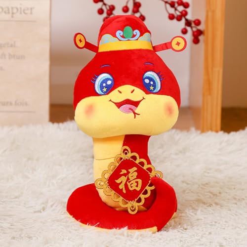 Puppenkleidung 43 cm Set Spielzeug Neujahr Das Maskottchen des Jahres des Tierkreises Puppe Jahrestreffen Dekoration Puppenbett Holz (Red, 30cm) von Generisch