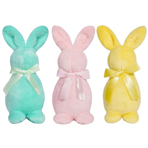 Puppenkleidung 43cm Osterpuppe Deko Hase Puppe Deko Blau Gelb Rot Osterhase Puppe Osterdeko Kinder Puppenkleidung 43cm (B, One Size) von Generisch