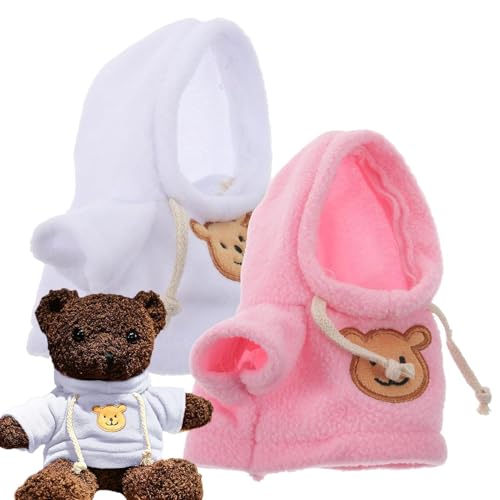 Puppenkleidung Bär Kapuzenpullover, Stofftierkleidung - Bär Stoffpuppen Kleidung,Waschbares Spielzeug-Kleidung-Tier-Sweatshirt für Kinder, Mädchen, Kleinkinder von Generisch