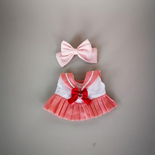 Puppenkleidungs-Set für Puppenzubehör, niedlicher Plüschrock für 17 cm große Puppe (nur Kleidung, keine Puppe) (Pink A) von Generisch