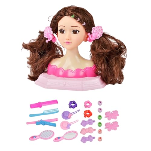 Puppenkopf | Girl's Doll Head Make -up Friseur Kit | Pädagogische vor, Spielzeug zu Spielen | Kreatives Styling -Übungs -Set für Geburtstag, Thanksgiving, Weihnachten, Kindertag von Generisch