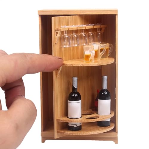 Puppenmöbel-Weinschrank, Miniatur-Puppenhaus-Weinset,Raumdekor Miniaturmöbel - Weinschrank mit Weinflaschen und Gläsern, Puppenhausmöbel, Rollenspiele, Puppenhauszubehör Puppenmöbel-Weinschrank, Miniatur-Puppenhaus-Weinset,Raumdekor Miniaturmöbel - Weinschrank mit Weinflaschen und Gläsern, Puppenhausmöbel, Rollenspiele, Puppenhauszubehör von Generisch