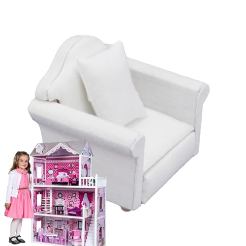 Puppensofa, Puppencouch - Miniatur-Wohnzimmermöbel im Maßstab 1:12 | Puppenhaus Spielzeug Sofa Möbel Spielzeug Puppenhaus Zubehör Rollenspiel Spielzeug für Mädchen Puppensofa, Puppencouch - Miniatur-Wohnzimmermöbel im Maßstab 1:12 | Puppenhaus Spielzeug Sofa Möbel Spielzeug Puppenhaus Zubehör Rollenspiel Spielzeug für Mädchen von Generisch
