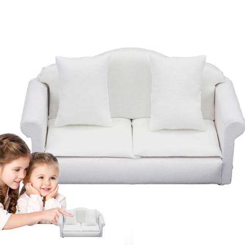 Puppensofa, Puppencouch | Puppenmöbel im Maßstab 1:12,Wohnzimmer-Miniatur-Sofa-Möbel, Puppenhaus-Zubehör Puppensofa, Puppencouch | Puppenmöbel im Maßstab 1:12,Wohnzimmer-Miniatur-Sofa-Möbel, Puppenhaus-Zubehör von Generisch
