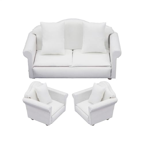 Puppensofa, Puppencouch | Puppenmöbel im Maßstab 1:12,Wohnzimmer-Miniatur-Sofa-Möbel, Puppenhaus-Zubehör Puppensofa, Puppencouch | Puppenmöbel im Maßstab 1:12,Wohnzimmer-Miniatur-Sofa-Möbel, Puppenhaus-Zubehör von Generisch