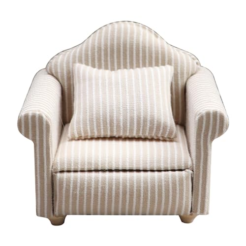 Puppenstubensofa, Puppenhauscouch, Realistische Miniatur Puppenhausmöbel, Miniatursofa Im Maßstab, Miniatur Puppenhaus Couch Für Wohnzimmer, Stabile Miniaturmöbel, Doppelsofa/Einzelsofa von Generisch