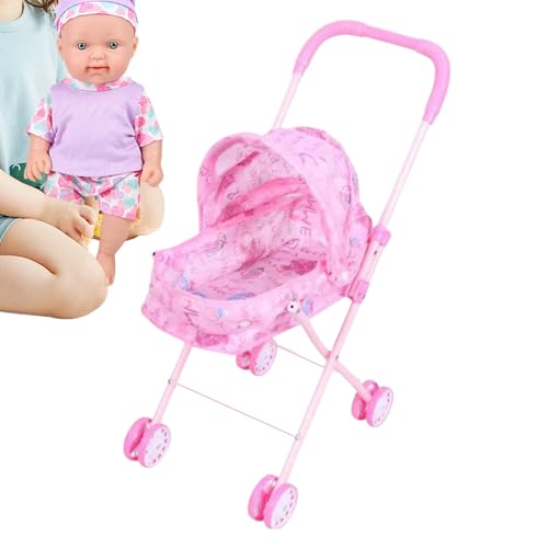 Puppenwagen,Kinder Puppenwagen Mit Sonnendach - Klappbarer Spielzeug Kinderwagen | Für Mädchen Reise Party Zuhause Geburtstag Schule Outdoor Puppenwagen,Kinder Puppenwagen Mit Sonnendach - Klappbarer Spielzeug Kinderwagen | Für Mädchen Reise Party Zuhause Geburtstag Schule Outdoor von Generisch