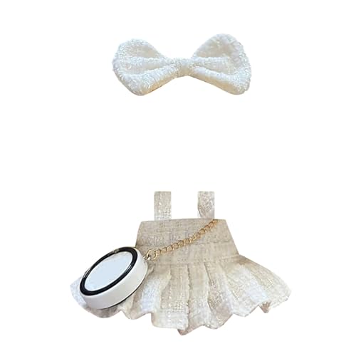 Puppenwagen Buggy Kleidung für (Keine Puppe) Handgefertigte Kleidung für -Puppen | Verstellbare Outfits für 15/17 cm große Sammlerstücke | Stilvolle Mode für den Urlaub Puppenhaus (White, 10x10x1 cm) von Generisch