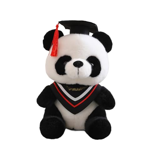 Puppenwagen Holz Abschluss-Denkmal, Plüschtier, Geschenk, Doktor-Schal, Panda-Puppe, Schal, Panda-Plüschtier, Abschlussgeschenk, Dekoration für die Abschlusssaison Puppenzubehör Junge (Red, A) von Generisch