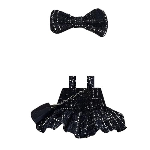 Puppenwagen Holz Kleidung für (Keine Puppe) Handgemachte Kleidung für Puppen | Verstellbare Outfits für 17 cm große Sammlerstücke | Stilvolle Mode für den Urlaub Weich Stoffpuppen (Black, 10x10x1 cm) von Generisch