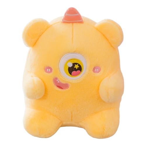 PuppenzubehöR Bunte Puppe mit großen Augen, gemütliches Plüschtier für jedermann, entzückender Begleiter für Freunde PuppenzubehöR (Yellow, 20cm) von Generisch