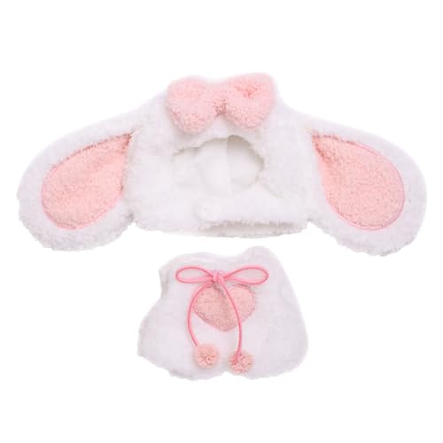 Puppenzubehör Baby Modische Puppenkleidung, Outfit für 17 cm große Puppen, Spielkleidung weichem Stoff, süßes Anziehkostüm, Zubehör für Kinder Mädchen, Rollenspiele für drinnen (White, 16X6cm) von Generisch