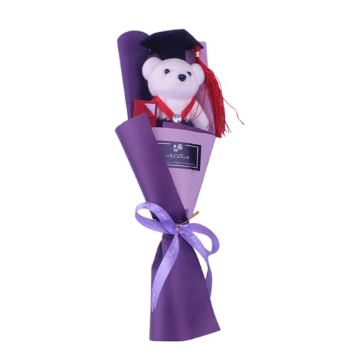 Puppenzubehör Plüschbär, Plüsch, Graduierung, Graduierung, Ornament, schicker Bärenstrauß, Stoff, Bankettzubehör, Abschlussgeschenk, Dekorationen, Baby-Seifenblume, dekorieren, (Purple, One Size) Puppenzubehör Plüschbär, Plüsch, Graduierung, Graduierung, Ornament, schicker Bärenstrauß, Stoff, Bankettzubehör, Abschlussgeschenk, Dekorationen, Baby-Seifenblume, dekorieren, (Purple, One Size) von Generisch