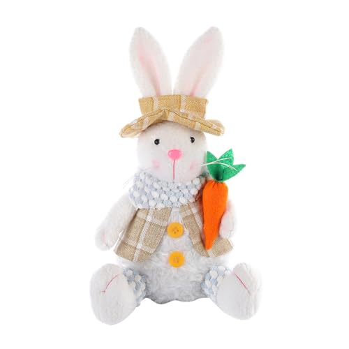 Puppenzubehör Set Osterhasen-Ornamente für den Schreibtisch, Ostern, Karotte, Kaninchen, Dekoration, Osterhase, Schreibtisch-Dekoration, Osterhasen-Ornament, handgefertigt, Ostern Weich (One Size) von Generisch