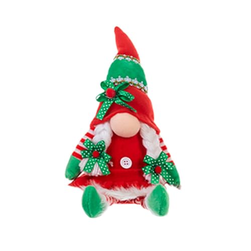 Puppenzubehör Set Weihnachts-Zwerg-Ornament aus Stoff, süße Puppe, Dekoration für Zuhause, Festliche Feiertage, einzigartiges Gesprächsstück, perfekte Idee Puppenwagen Holz (D, 38x18cm) von Generisch