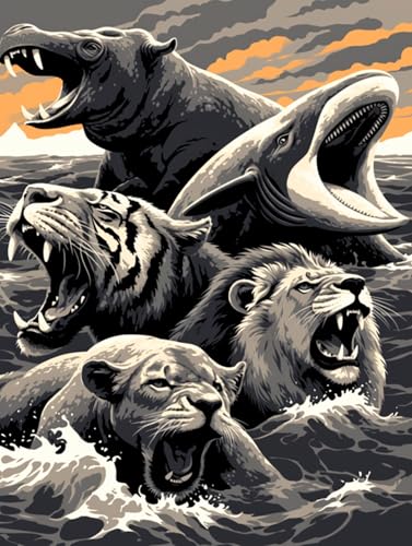 Puzzle 1000 Teile Erwachsene, Klassische Puzzles, Illustrationen zur Tierwelt – Nashörner, Wale, Tiger, Löwen usw, Farbenfrohes Legespiel, Geschicklichkeitsspiel für die ganze Familie (A, 1500 PCS) von Generisch