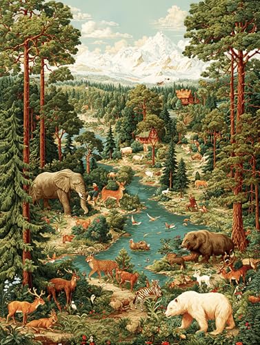 Puzzle 1000 Teile Erwachsene, Klassische Puzzles, Illustrationen zur Tierwelt – Nashörner, Wale, Tiger, Löwen usw, Farbenfrohes Legespiel, Geschicklichkeitsspiel für die ganze Familie (B, 1500 PCS) von Generisch